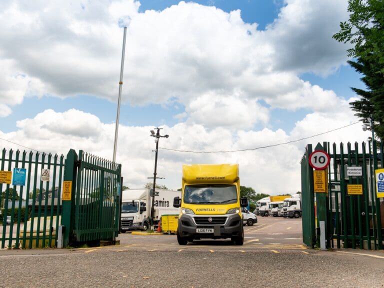 Lorry Park 6 Van leaving lorry park Furnells Hemel