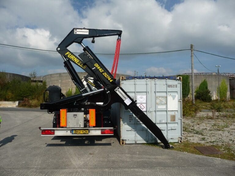 Hammar side loader ISO container radioactive material transport logistics